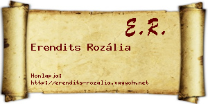 Erendits Rozália névjegykártya